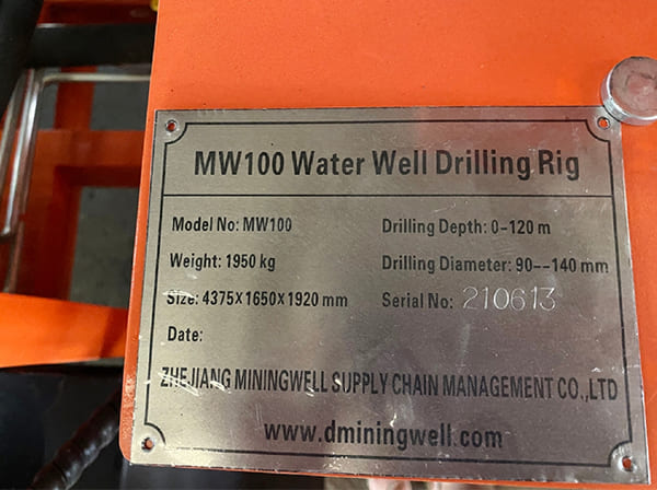 D miningwell MWL100 small water well drilling rig machine