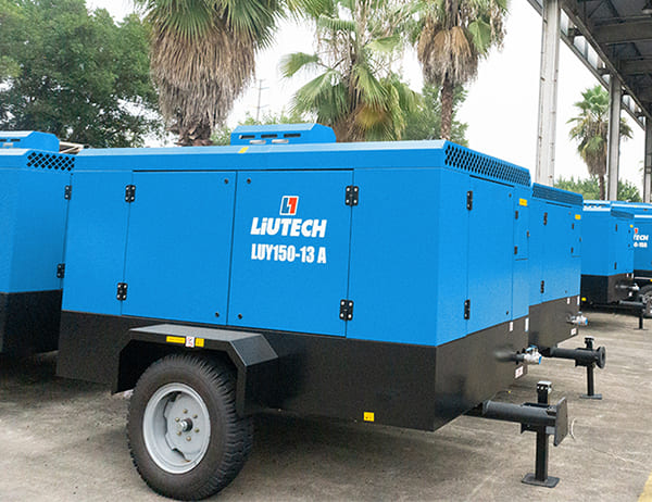 liutech 185 cfm diesel air compressor screw compressor